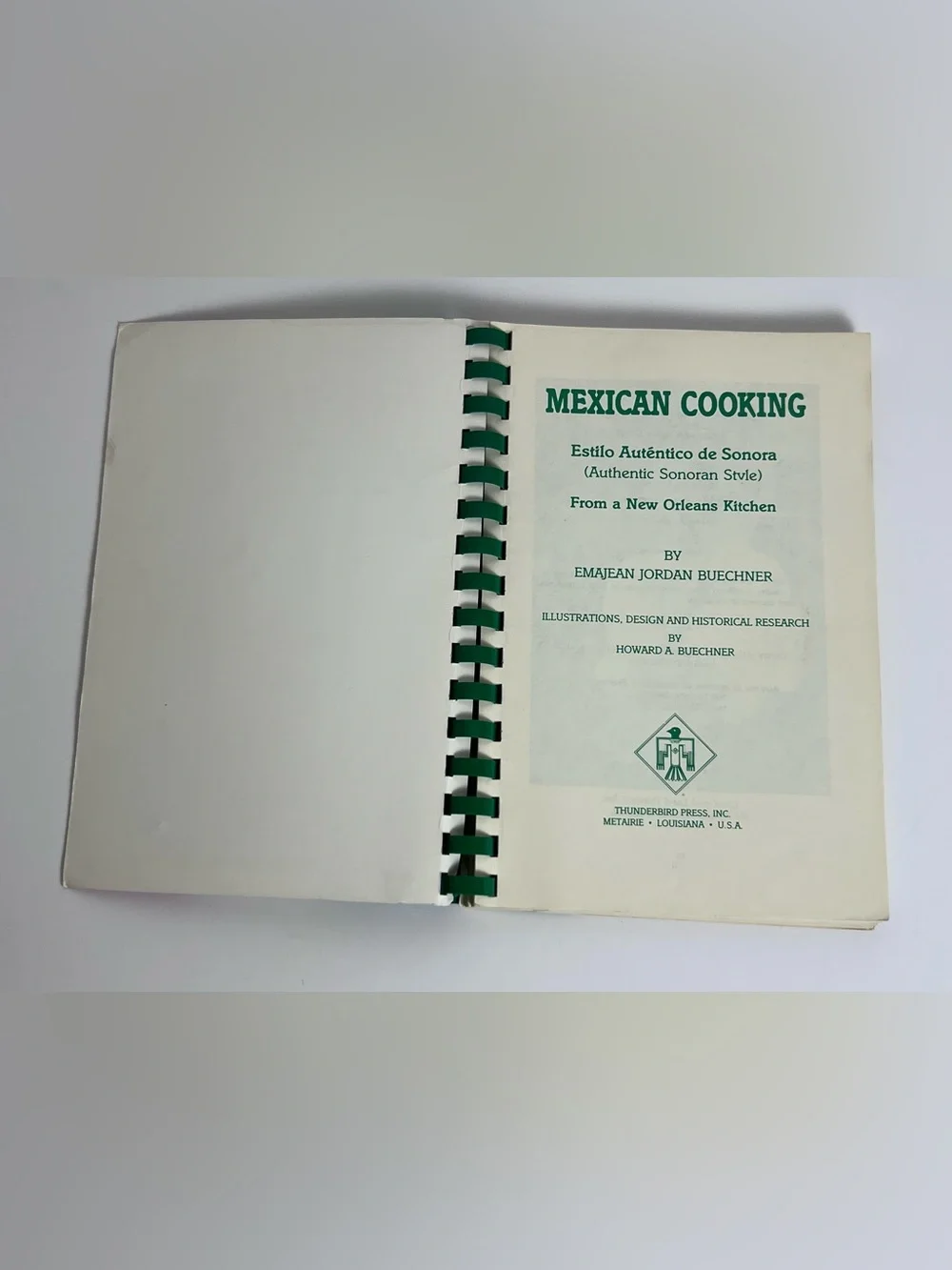 VTG 1982 Mexican Cooking From A New Orleans Kitchen Spiral Cookbook Buechner